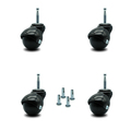 Service Caster 2 Inch Gloss Black Hooded Grip Neck Ball Casters, 4PK SCC-GN01S20-POS-GB-516-4